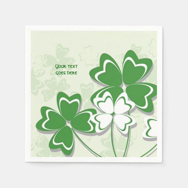Lucky charm Irish clover shamrock St. Patrick’s Napkins (Front)