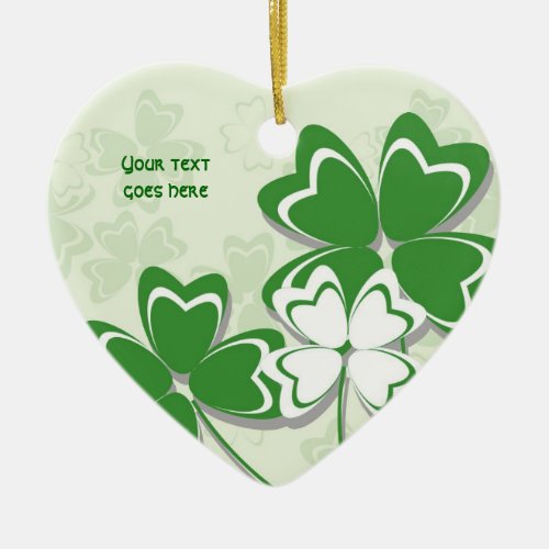 Lucky charm Irish clover shamrock St Patricks Day Ceramic Ornament