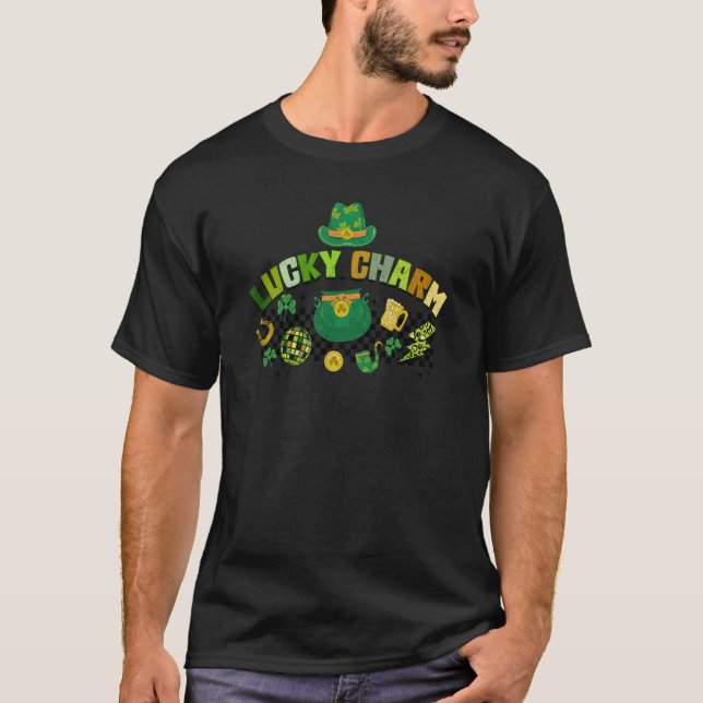 Lucky Charm Irish Shamrock Happy St Patricks Day C T-Shirt (Front)