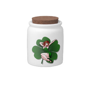 Lucky Charm Jar Lady Luck Pin-Up Girl Candy Jars