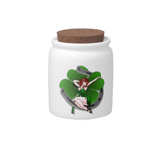 Lucky Charm Jar Lady Luck Pin_Up Girl Candy Jars