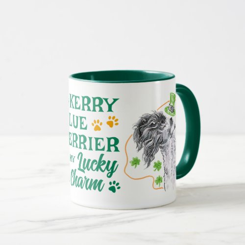 Lucky Charm Kerry Blue Terrier Irish Dog lover Fun Mug