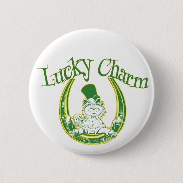 Lucky Charm Leprechaun Button (Front)