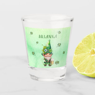 Lucky Charm Leprechaun Gnome - Personalized Shot Glass