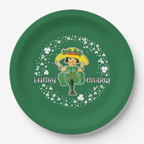 Lucky Charm Little Irish Girl St Patricks Day  Paper Plates