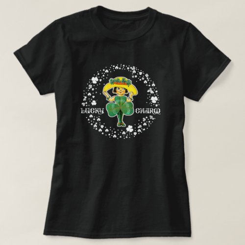 Lucky Charm Little Irish Girl St Patricks Day T_Shirt