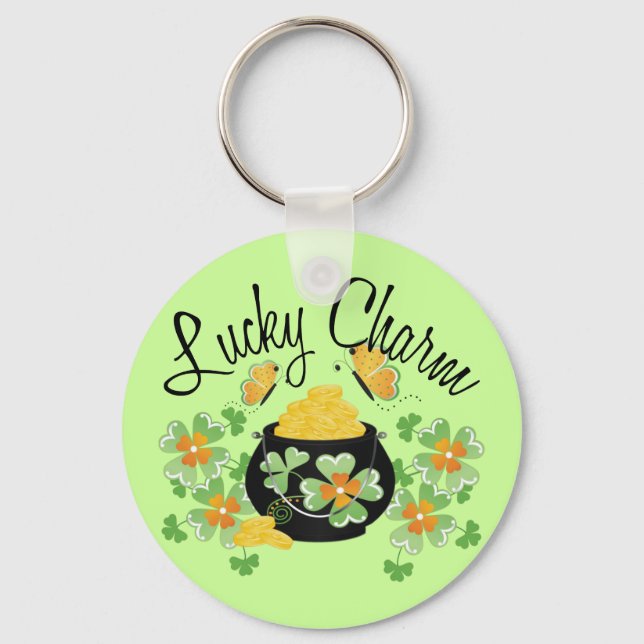 Lucky Charm Pot of Gold Keychain (Front)
