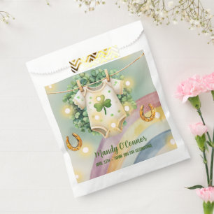 Lucky Charm Shamrock and Rainbow Baby Shower Favor Bag