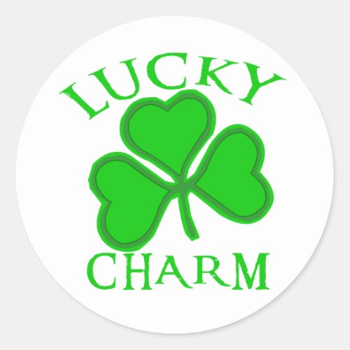 Lucky Charm Shamrock Products Classic Round Sticker