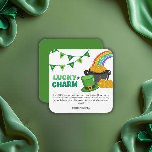 Lucky Charm Shamrock St. Patrick's Day Baby Shower Enclosure Card