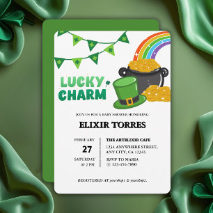 Lucky Charm Shamrock St. Patrick's Day Baby Shower Invitation