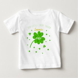 Lucky Charm Shamrock St. Patricks Day Birthday Baby T-Shirt