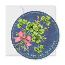 Lucky Charm Shamrocks Vintage Cute Happy New Year