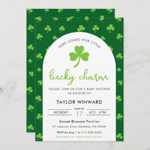 Lucky Charm St Patrick’s Day Baby Shower Invitation