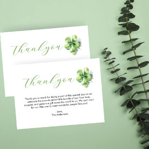 Lucky Charm St Patrick's Baby Shower Thankyou Card