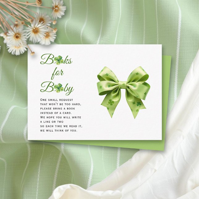 Lucky charm St. Patrick's books for baby shower Enclosure Card (Creator Uploaded)