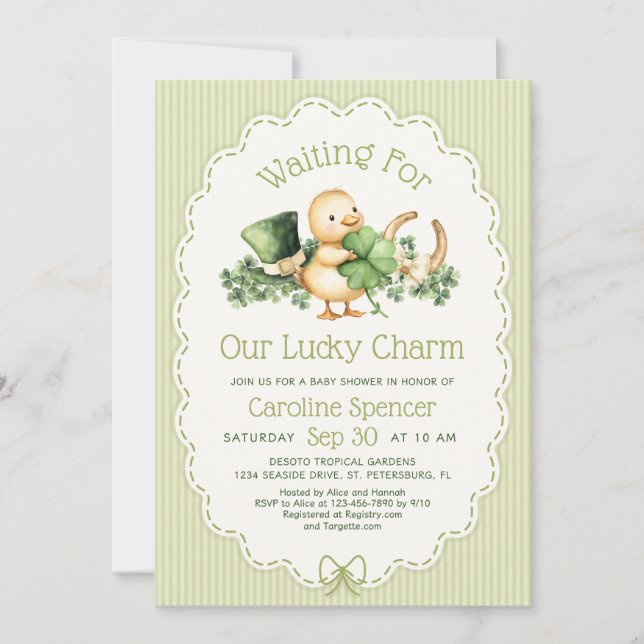 Lucky Charm St. Patrick's Day Baby Shower Invitation (Front)