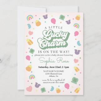 Lucky Charm St Patricks Day Baby Shower Invitation