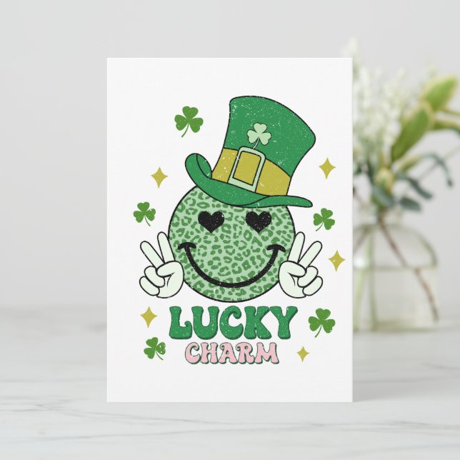 Lucky Charm St Patrick's Day Holiday Card (Standing Front)