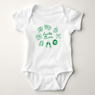 Lucky Charm St Patricks Day Lucky Clover Baby Bodysuit
