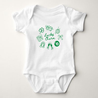 Lucky Charm St Patricks Day Lucky Clover Baby Bodysuit