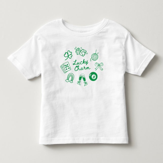 Lucky Charm St Patricks Day Lucky Clover Toddler T-shirt (Front)