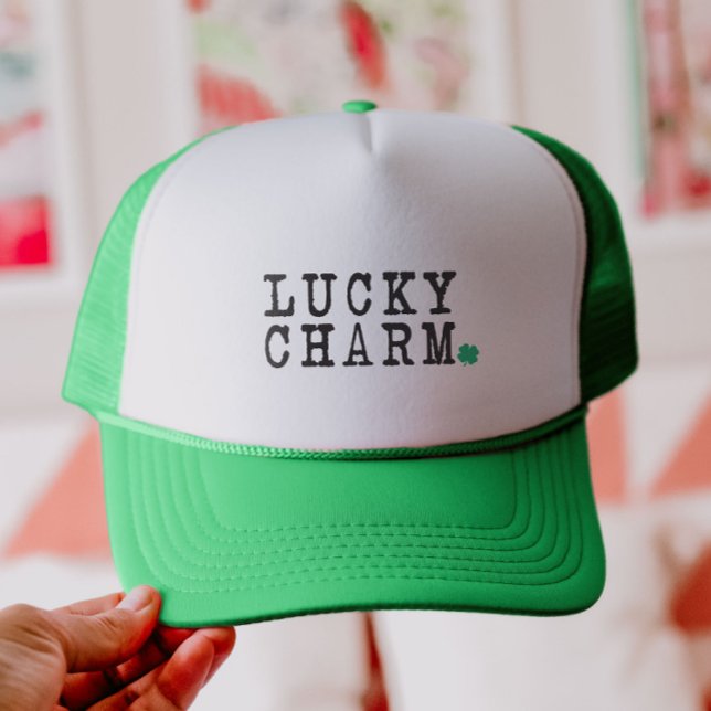 Lucky Charm St Patricks Day Lucky Clover Trucker Hat (Creator Uploaded)