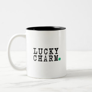 Lucky Charm St Patricks Day Lucky Clover Two-Tone Coffee Mug