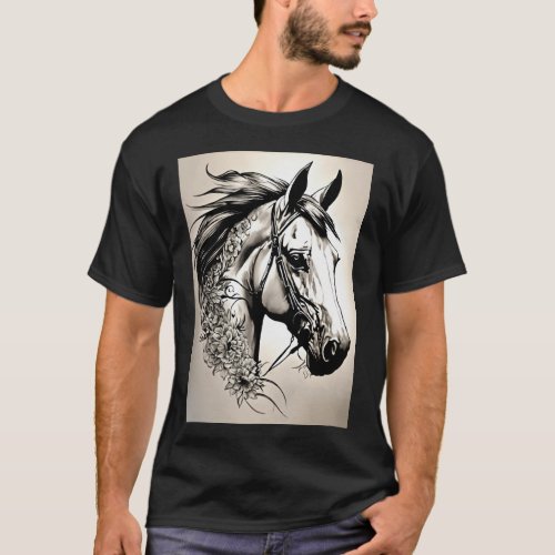 Lucky Charm Tees Traditional Horseshoe Tattoo  T_Shirt