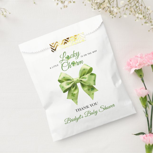 Lucky charm Thank You Irish clover baby shower Favor Bag (Sealed)