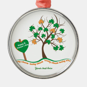 Lucky charm tree clover shamrock St. Patricks Day Metal Ornament
