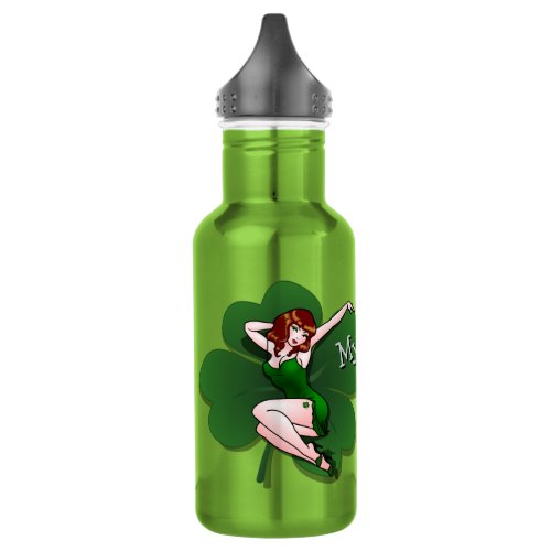 Lucky Charm Water Bottle Personalized Pinup Girl