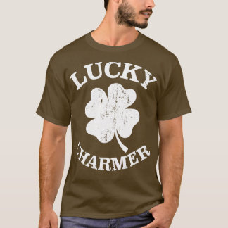Lucky charmer with shamrock clover for St Patricks T-Shirt