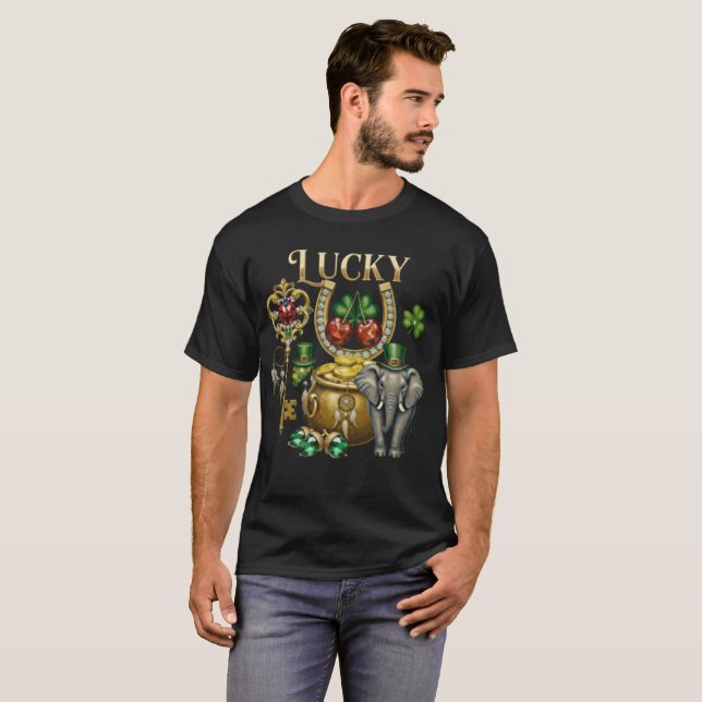 Lucky Charms And good fortune Symbols St patrick's T-Shirt (Front Full)