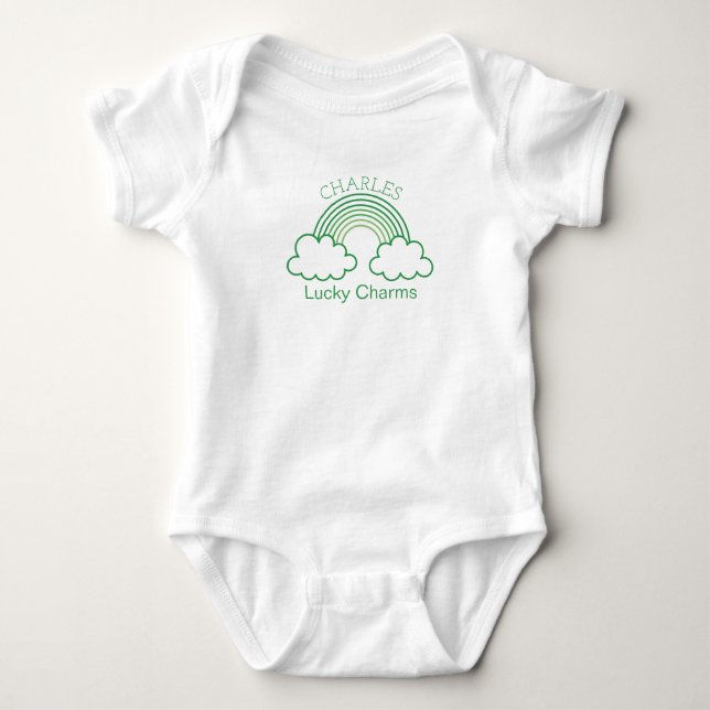 lucky charms personalized baby name bodysuit (Front)