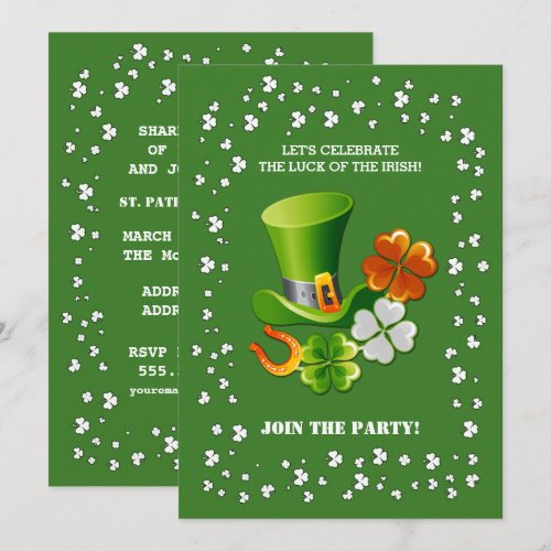 Luck of the Irish. St. Patrick's Day Invitations