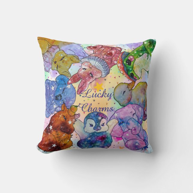 Lucky Charms Throw Pillow (Front)
