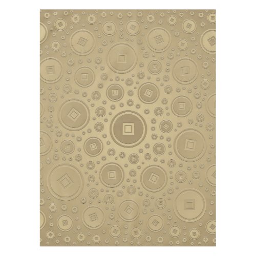 Lucky Chinese coins pattern pastel gold Tablecloth