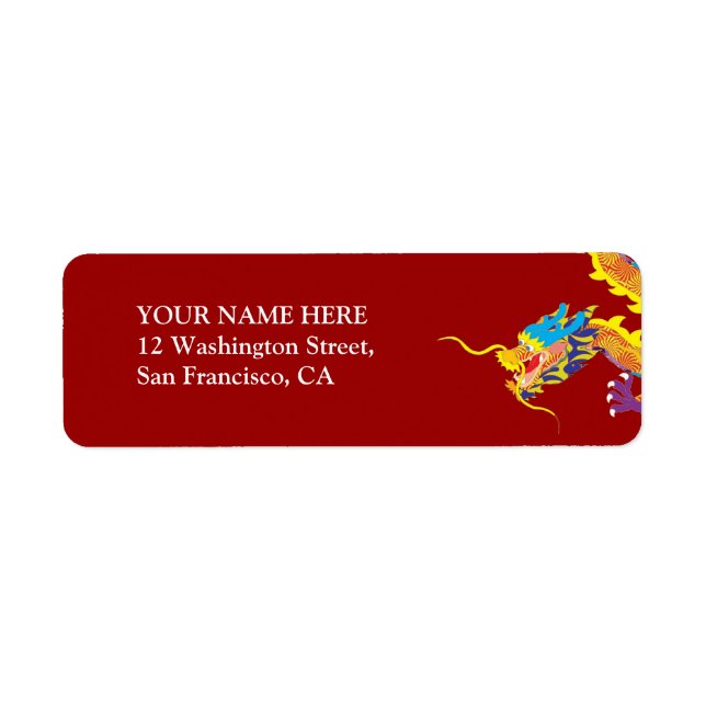 Lucky Chinese Dragon Label (Front)