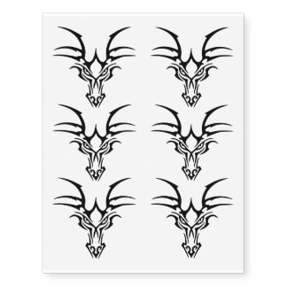 Lucky Chinese Dragon's Abstract Head Temporary Tattoos