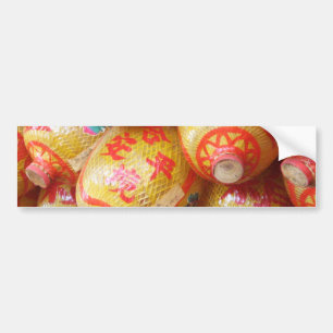 Lucky Chinese Paper Lanterns Bumper Sticker