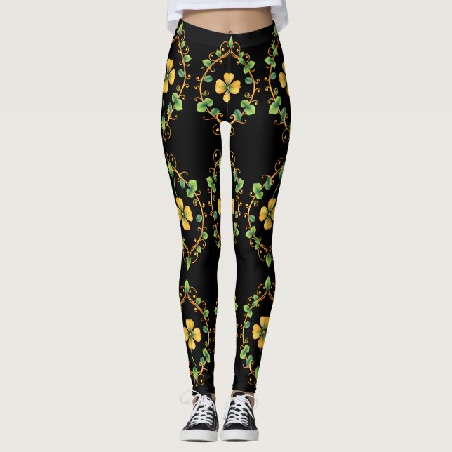 Lucky Clover 🍀 A Timeless Symbol of Good Fortune Leggings (Front)