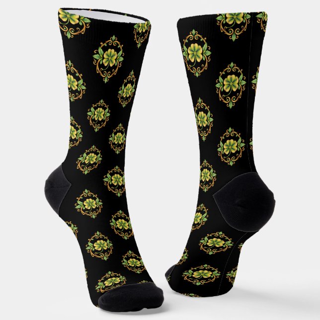 Lucky Clover 🍀 A Timeless Symbol of Good Fortune Socks (Angled)