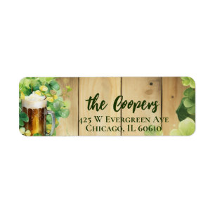 Lucky Clover Beer Return Address Label