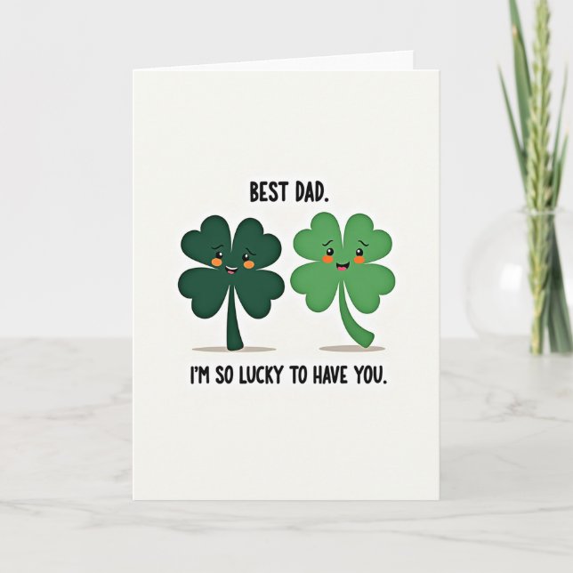 Lucky Clover Best Dad Card (Front)