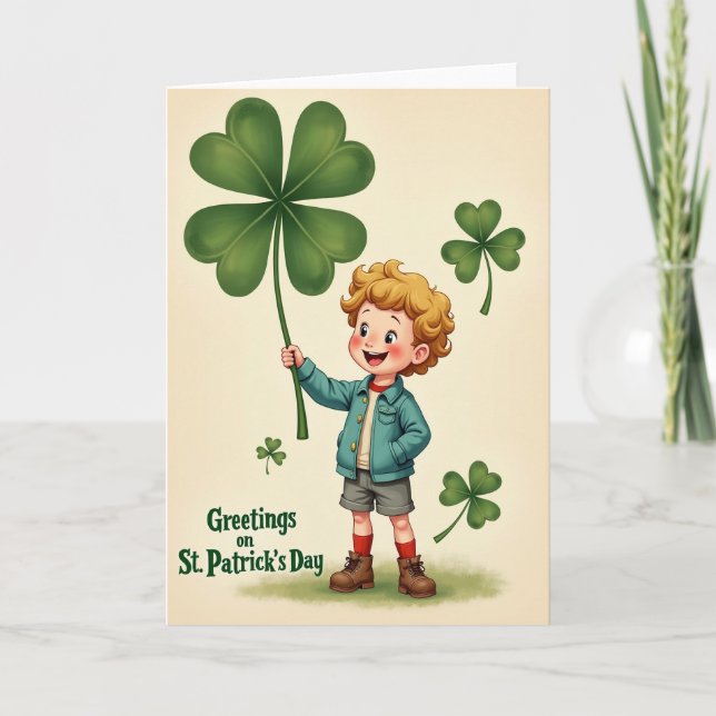 Lucky Clover Boy Card (Front)