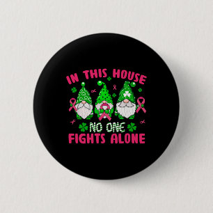 Lucky Clover Breast Cancer Awareness St Patrick's Button