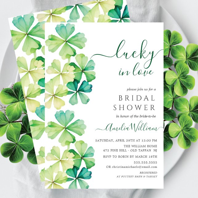 Lucky Clover Bridal Shower Invitation (Creator Uploaded)