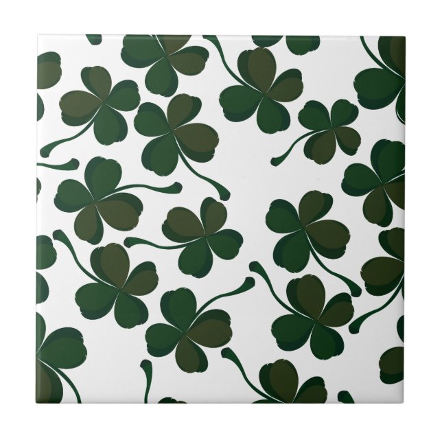 lucky clover ceramic tile (Front)