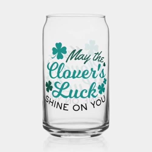 Lucky Clover Charm _ May the Clovers Luck Shine Can Glass